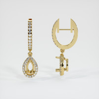 18K Yellow Gold Pave Earring Setting Image