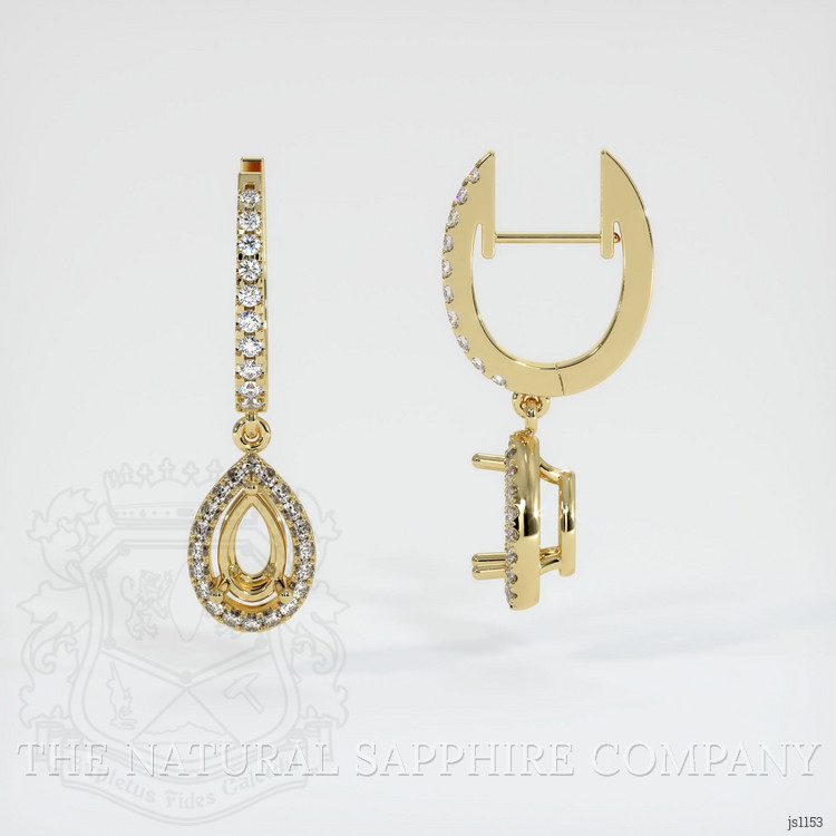 18K Yellow Gold Pave Earring Setting