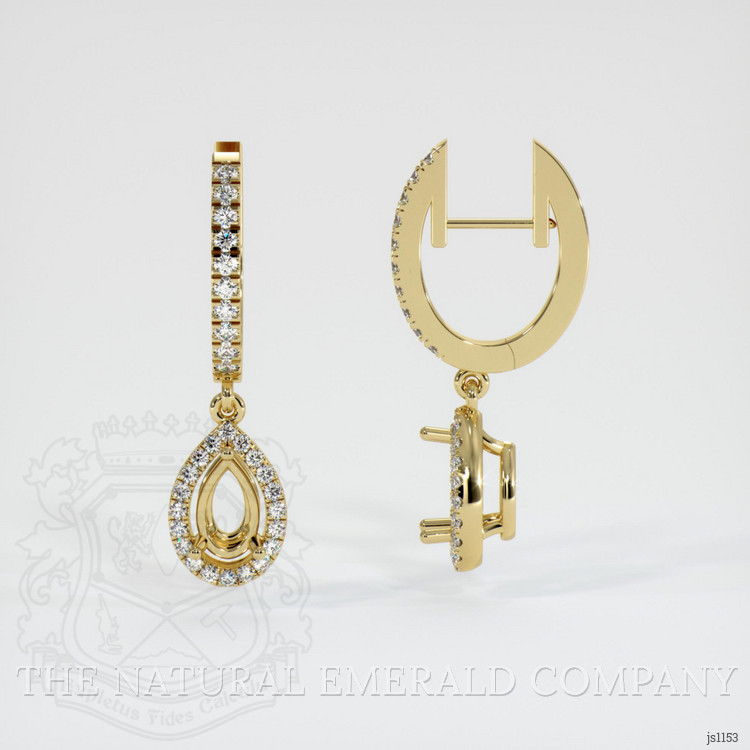 18K Yellow Gold Pave Earring Setting