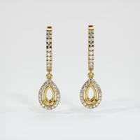 18K Yellow Gold Pave Earring Setting Image