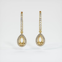18K Yellow Gold Pave Earring Setting Image