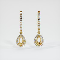 18K Yellow Gold Pave Earring Setting Image