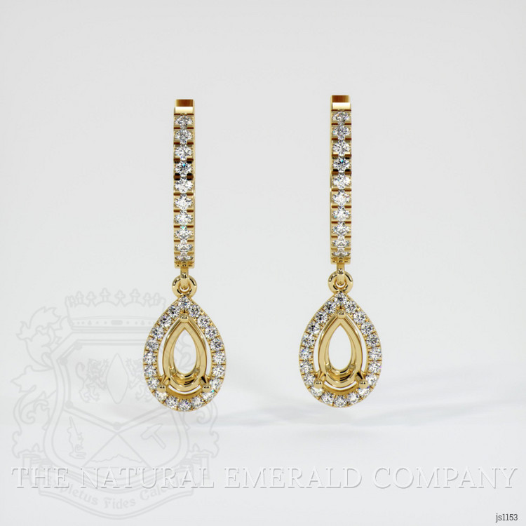 18K Yellow Gold Pave Earring Setting
