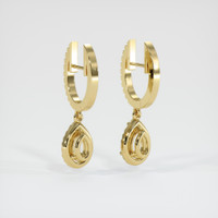 18K Yellow Gold Pave Earring Setting Image