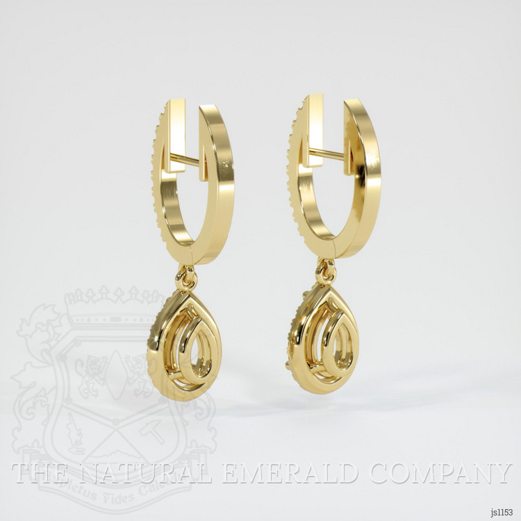 18K Yellow Gold Pave Earring Setting