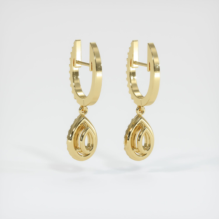 18K Yellow Gold Pave Earring Setting