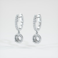 Pave Orangish Yellow Sapphire Earring 1.12 Ct.Tw.Total Carat Weight, Platinum 950 Combination Setting