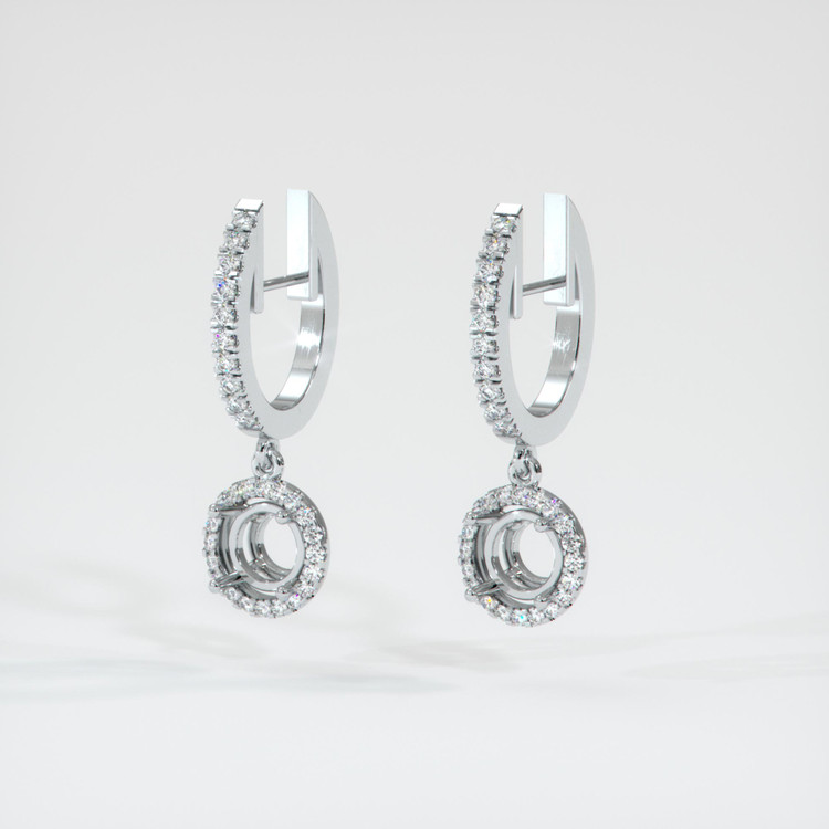 Platinum 950 Pave Earring Setting