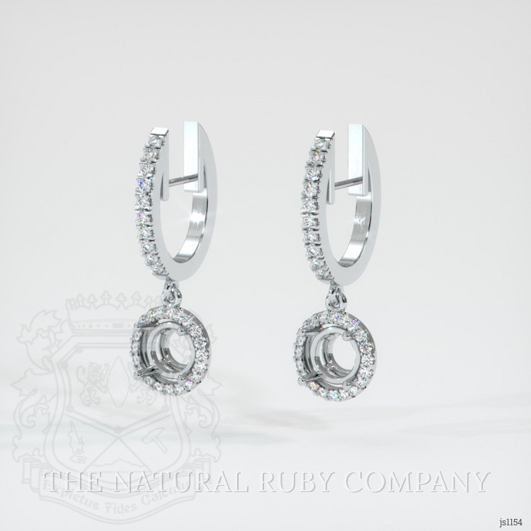 Platinum 950 Pave Earring Setting