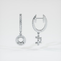 Platinum 950 Pave Earring Setting Image