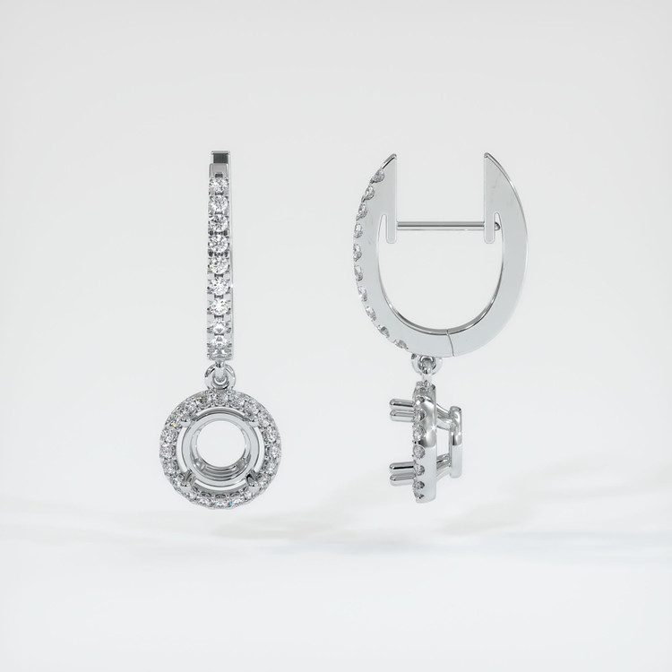 Platinum 950 Pave Earring Setting