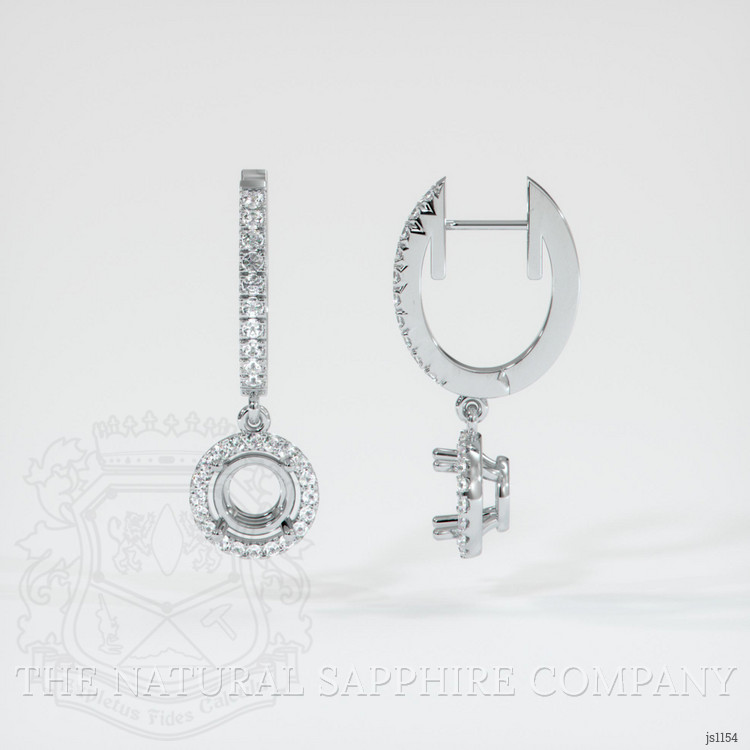Platinum 950 Pave Earring Setting