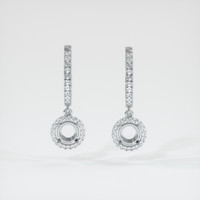 Platinum 950 Pave Earring Setting Image