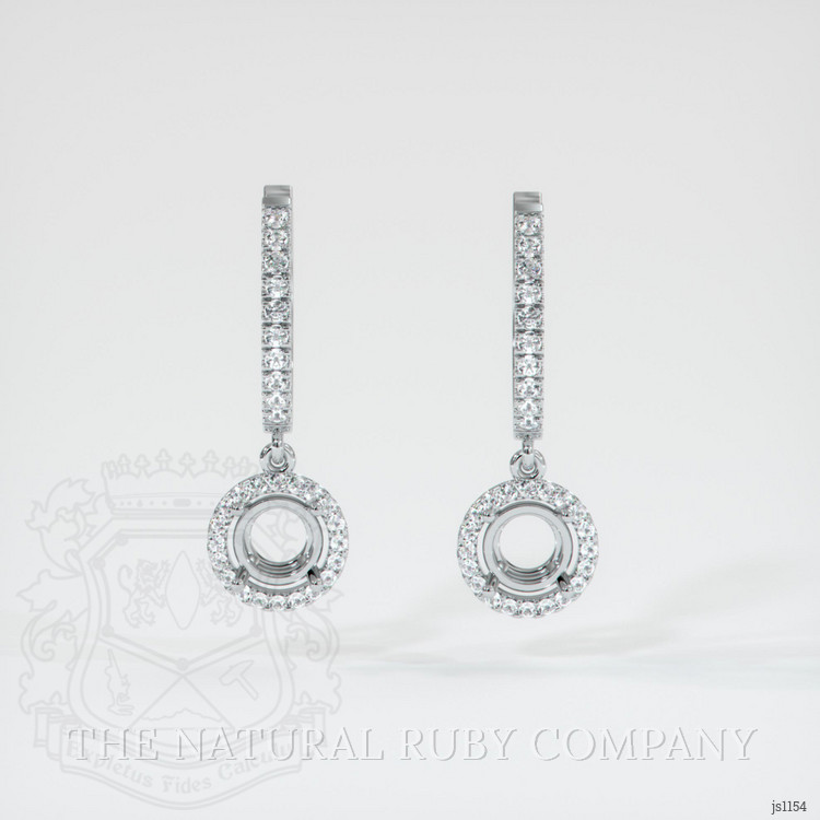 Platinum 950 Pave Earring Setting