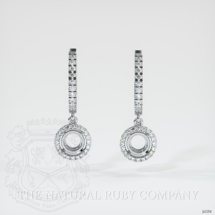 Platinum 950 Pave Earring Setting