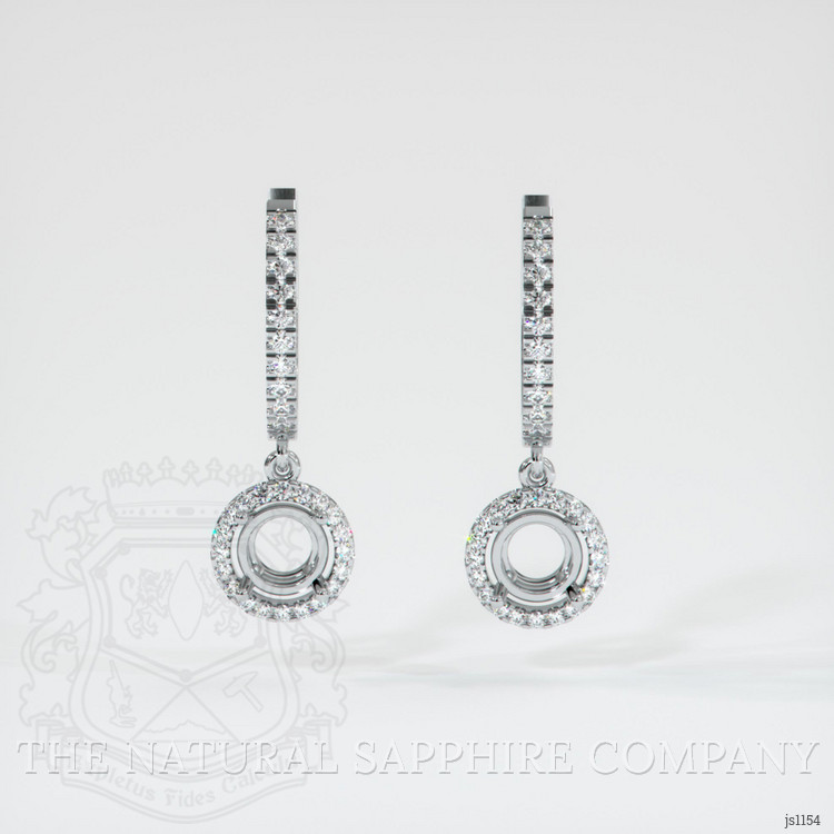 Platinum 950 Pave Earring Setting