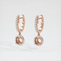 14K Rose Gold Pave Earring Setting Video