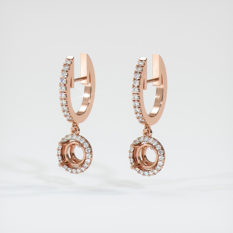 Pave Pink Spinel Earring <span>1.12</span> <span class="tooltip-light">Ct.Tw.<span class="tooltiptext">Total Carat Weight</span></span>, 14K Rose Gold