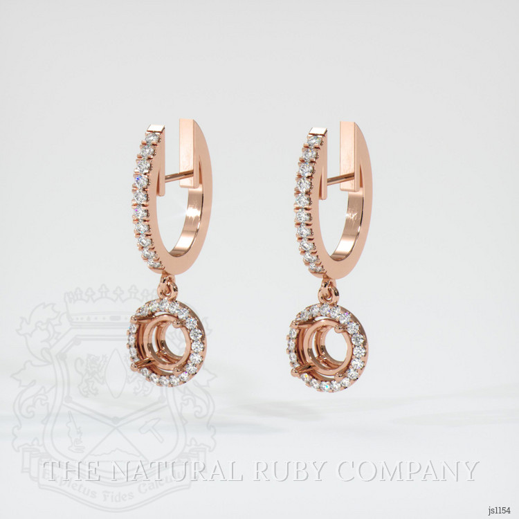 14K Rose Gold Pave Earring Setting