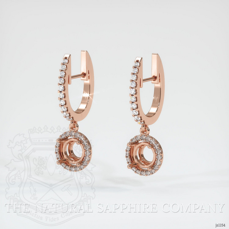14K Rose Gold Pave Earring Setting