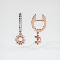 14K Rose Gold Pave Earring Setting Image