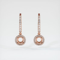 14K Rose Gold Pave Earring Setting Image