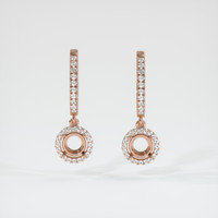 14K Rose Gold Pave Earring Setting Image