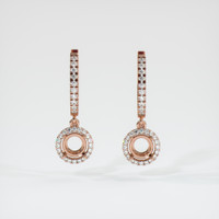 14K Rose Gold Pave Earring Setting Image