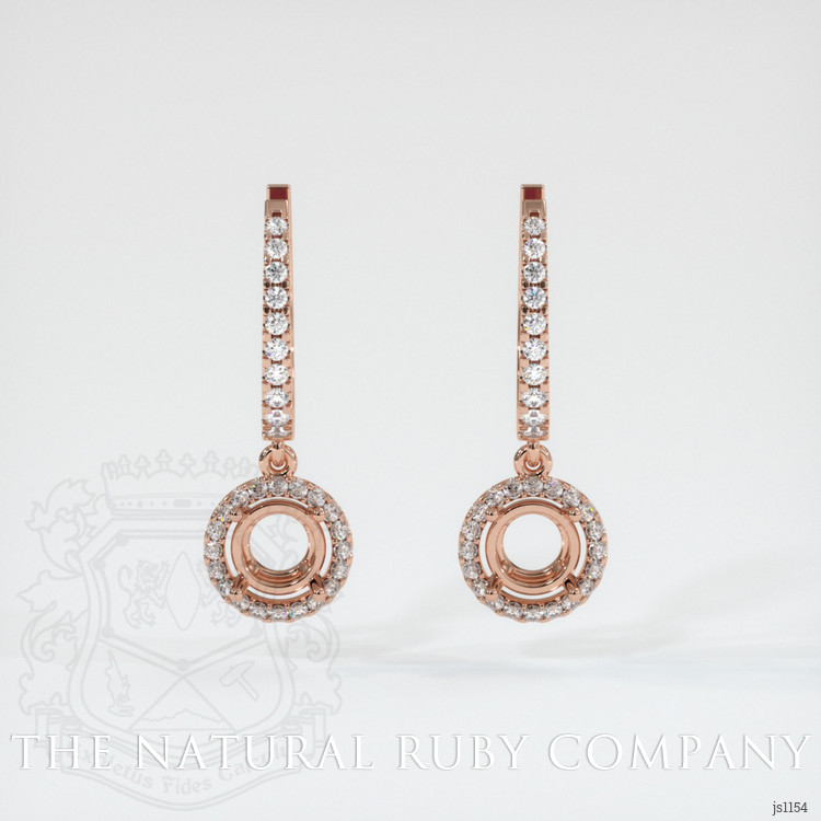14K Rose Gold Pave Earring Setting