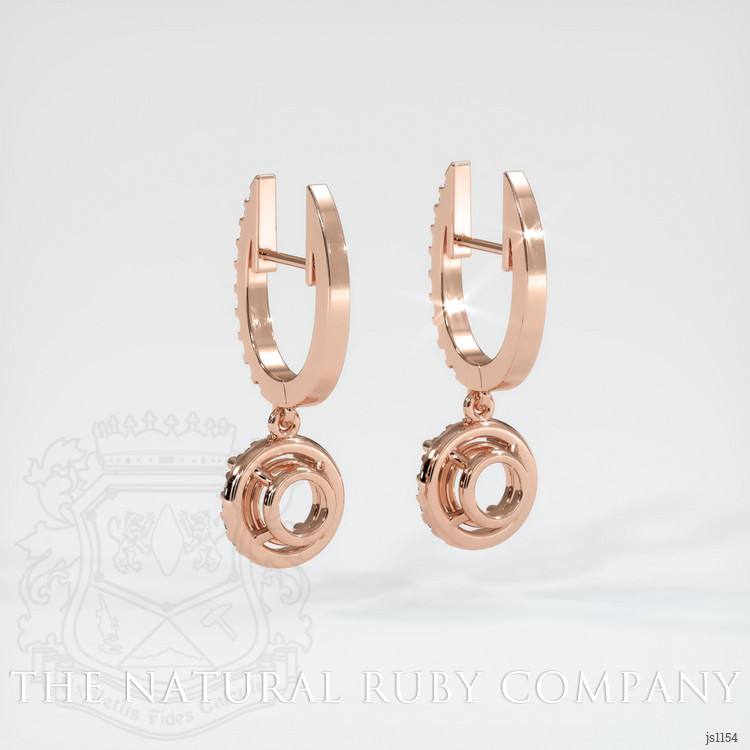 14K Rose Gold Pave Earring Setting