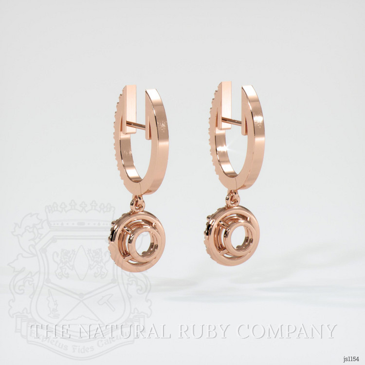 14K Rose Gold Pave Earring Setting