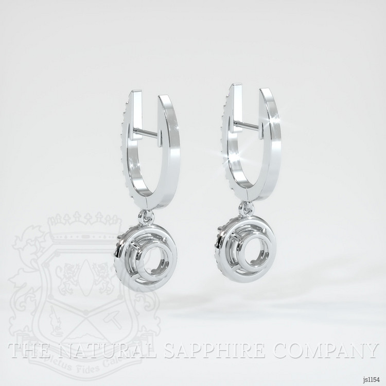 14K White Gold Pave Earring Setting