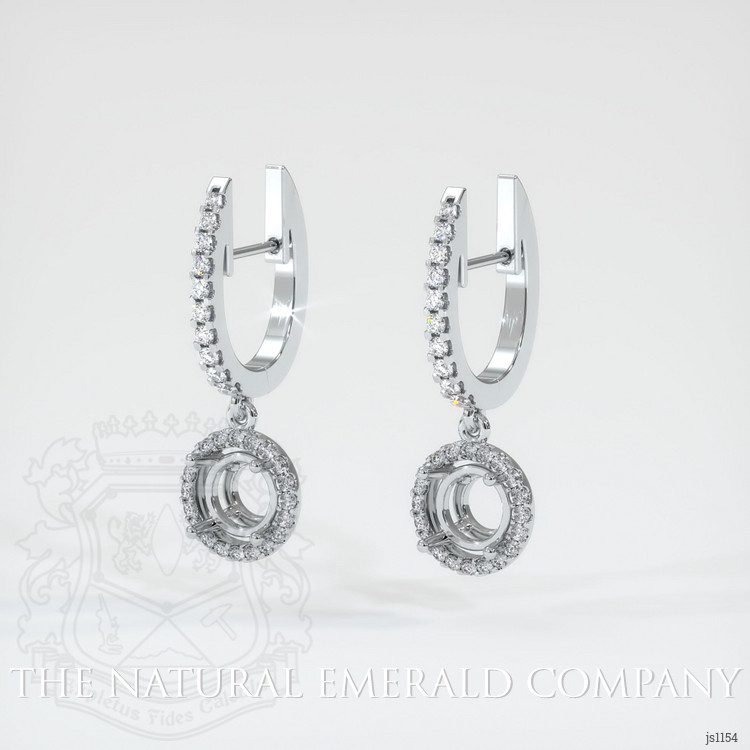 18K White Gold Pave Earring Setting