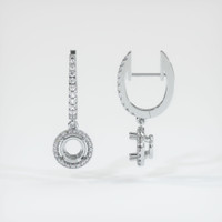 18K White Gold Pave Earring Setting Image