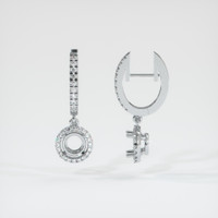 18K White Gold Pave Earring Setting Image