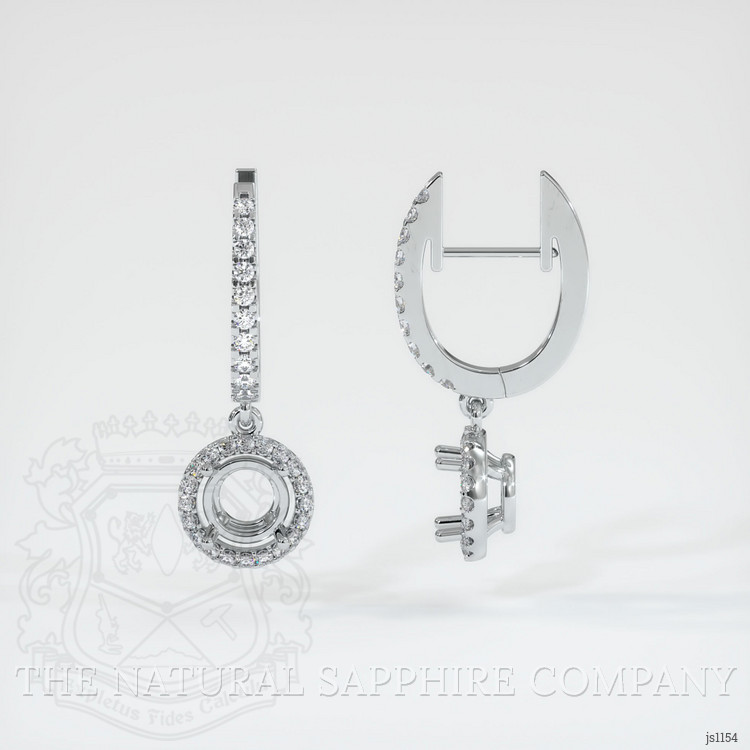 18K White Gold Pave Earring Setting