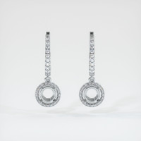 18K White Gold Pave Earring Setting Image