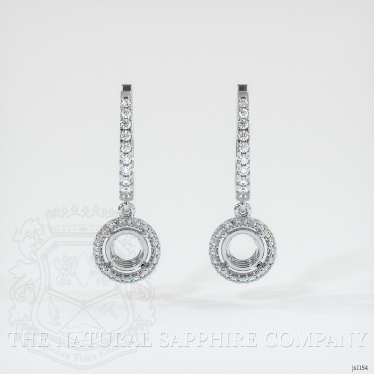18K White Gold Pave Earring Setting