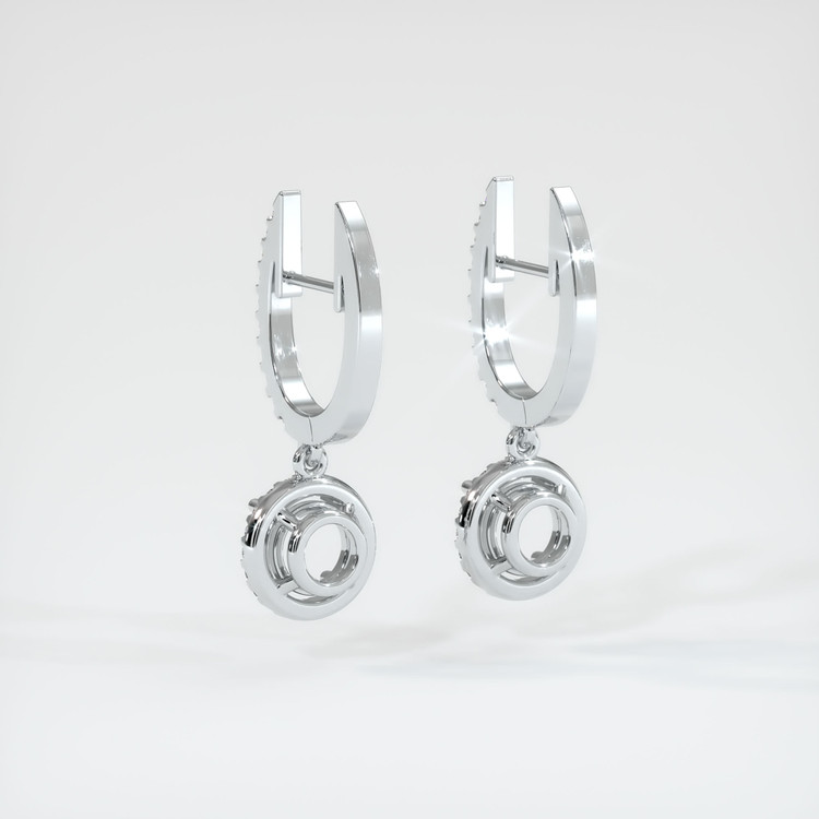 18K White Gold Pave Earring Setting