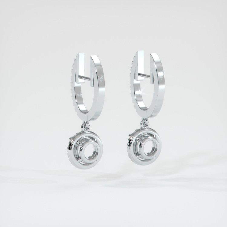 18K White Gold Pave Earring Setting