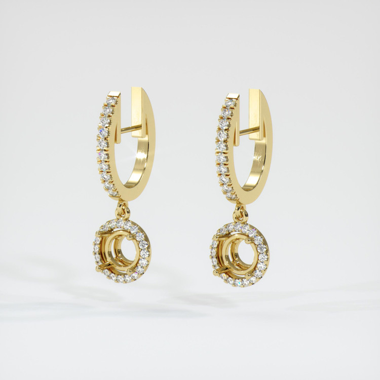 Pave Pink Spinel Earring <span>1.12</span> <span class="tooltip-light">Ct.Tw.<span class="tooltiptext">Total Carat Weight</span></span>, 14K Yellow Gold