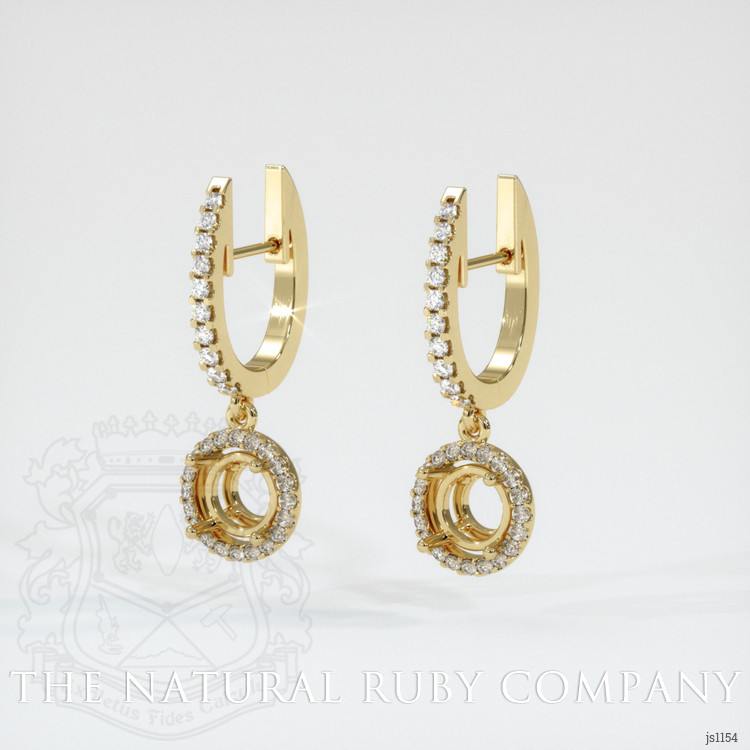 14K Yellow Gold Pave Earring Setting