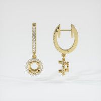 14K Yellow Gold Pave Earring Setting Image
