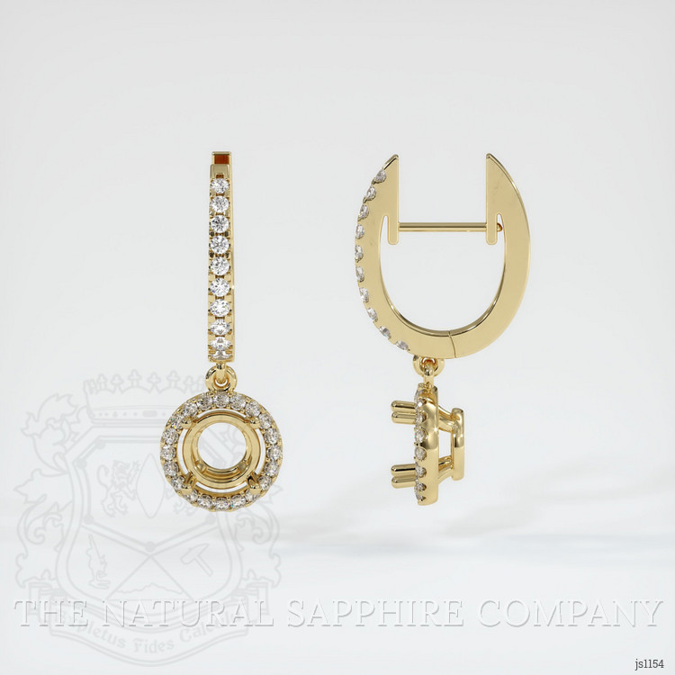 14K Yellow Gold Pave Earring Setting