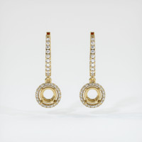 14K Yellow Gold Pave Earring Setting Image