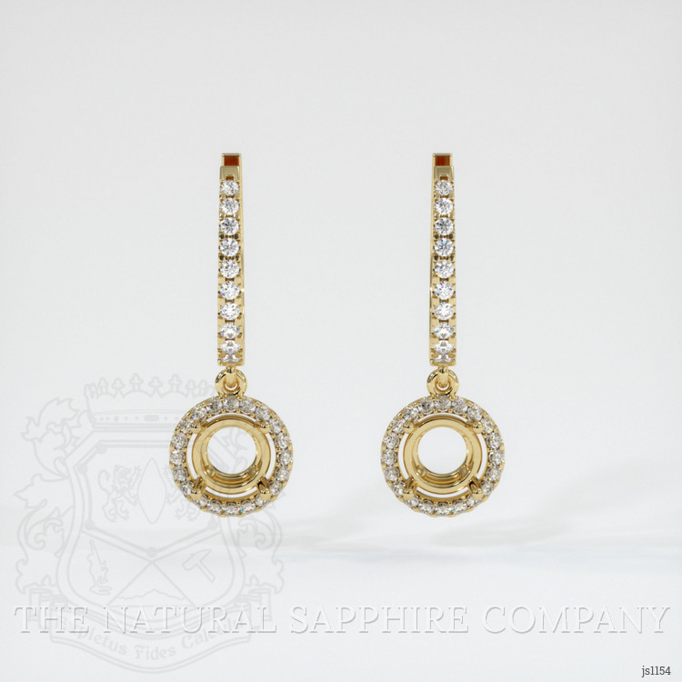 14K Yellow Gold Pave Earring Setting