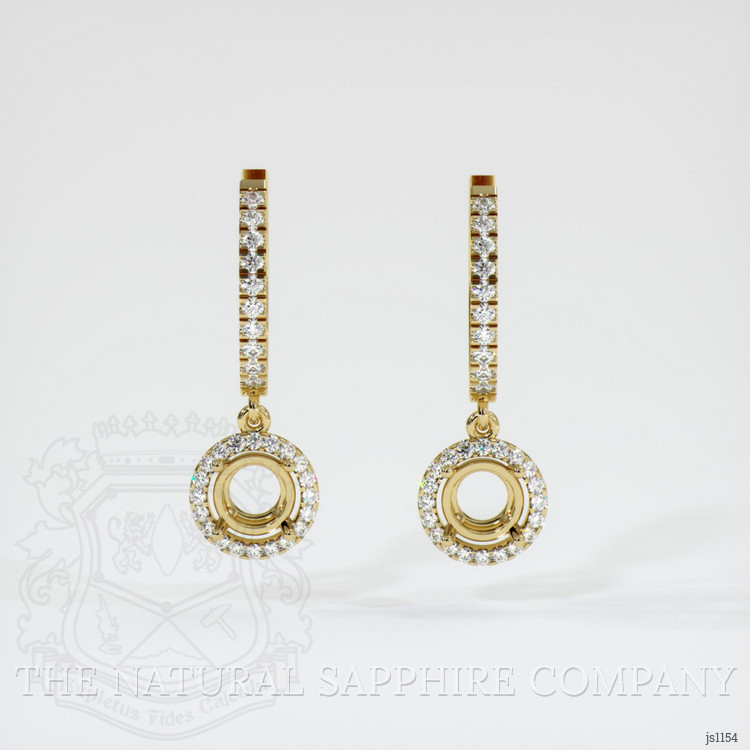 14K Yellow Gold Pave Earring Setting