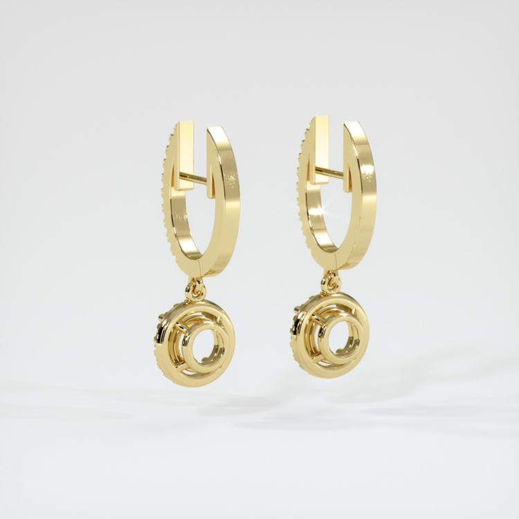 14K Yellow Gold Pave Earring Setting