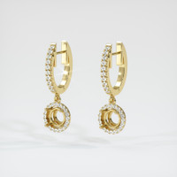 18K Yellow Gold Pave Earring Setting Video