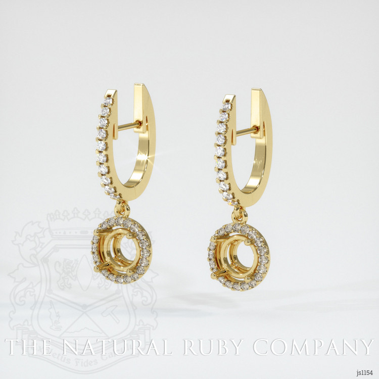 18K Yellow Gold Pave Earring Setting